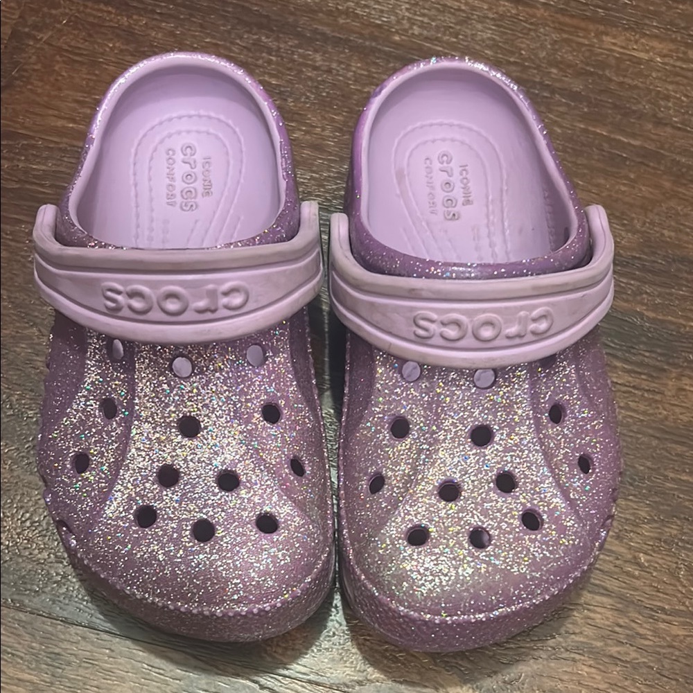 Crocs Kids Glitter Clogs - Purple